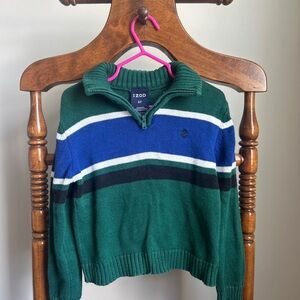 Izod Kids Green and Blue Striped Sweater